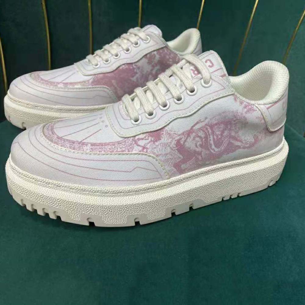 Dior Women Addict Sneaker Raspberry Toile de Jouy Technical Fabric - image 6