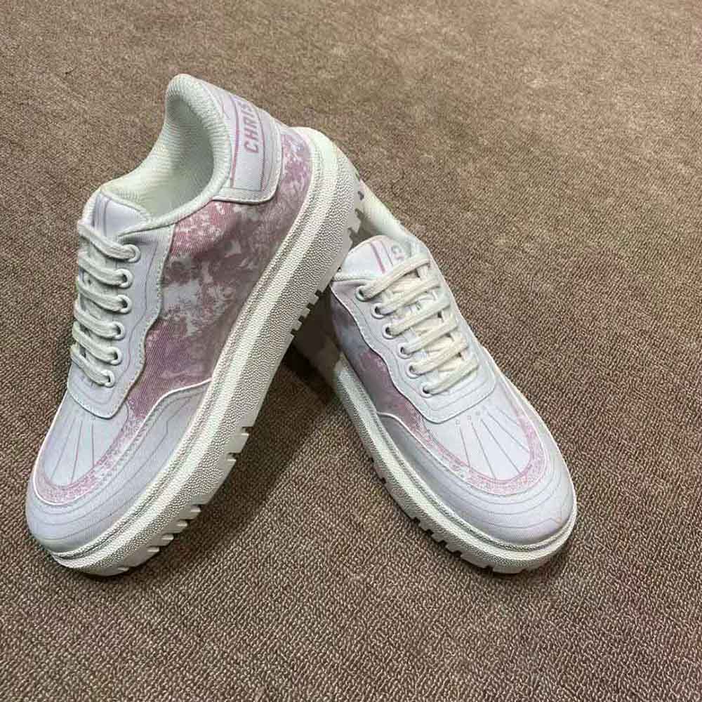 Dior Women Addict Sneaker Raspberry Toile de Jouy Technical Fabric - image 8