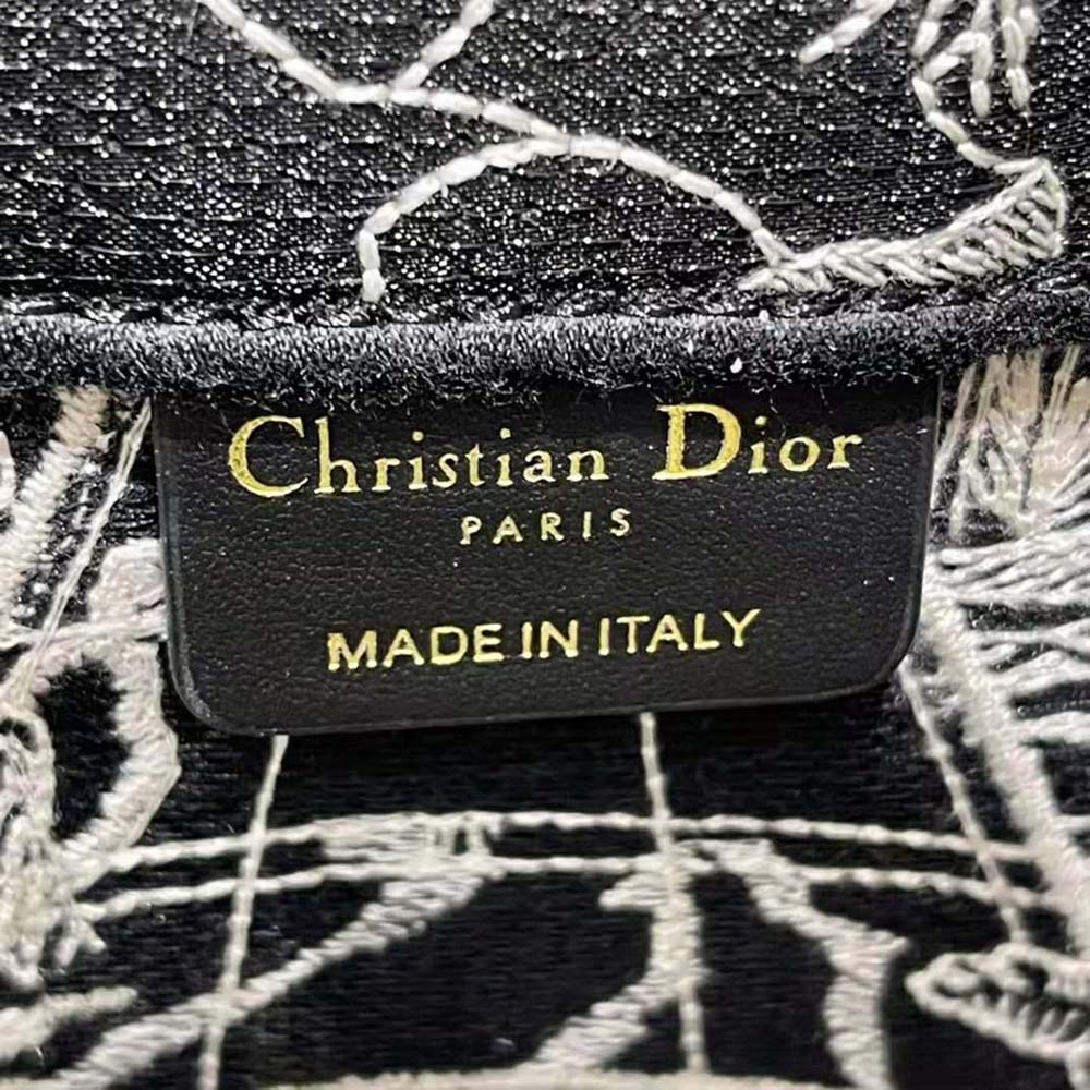 Dior Women Book Tote Black and White Dior Around the World Embroidery - image 10