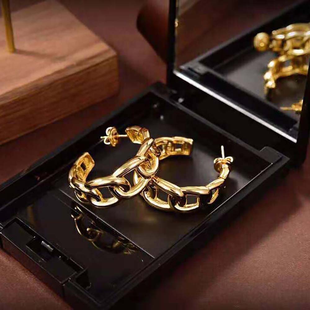 Dior Women CD Navy Earrings Gold-Finish Metal - image 4