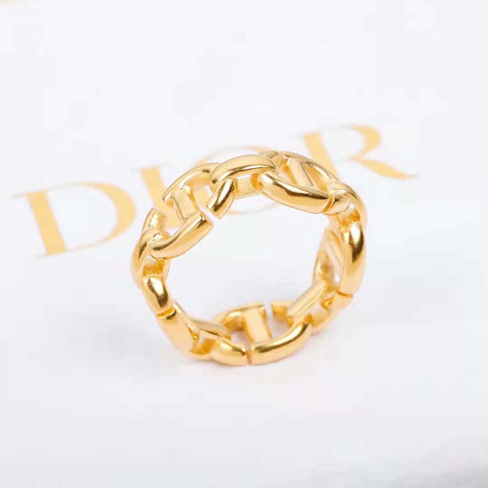 Dior Women CD Navy Ring Gold-Finish Metal - image 10