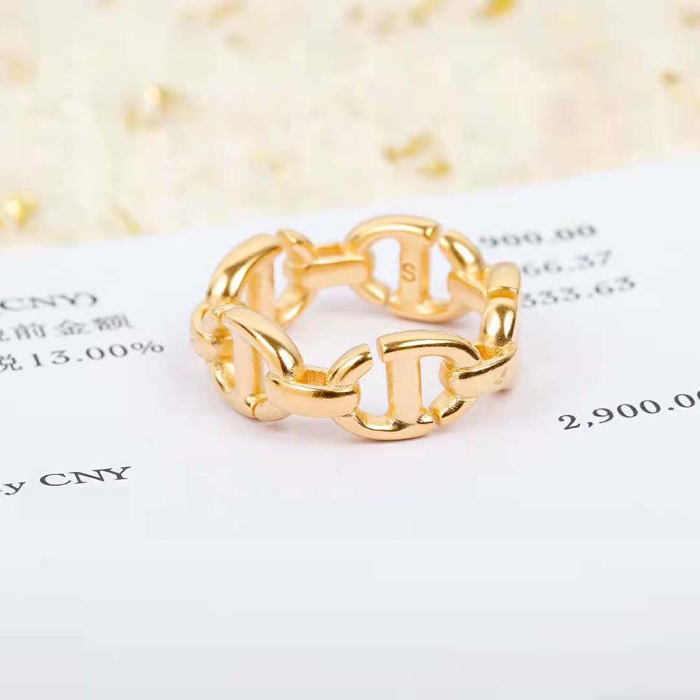 Dior Women CD Navy Ring Gold-Finish Metal - image 8