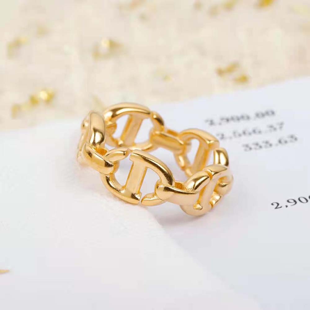 Dior Women CD Navy Ring Gold-Finish Metal - image 7