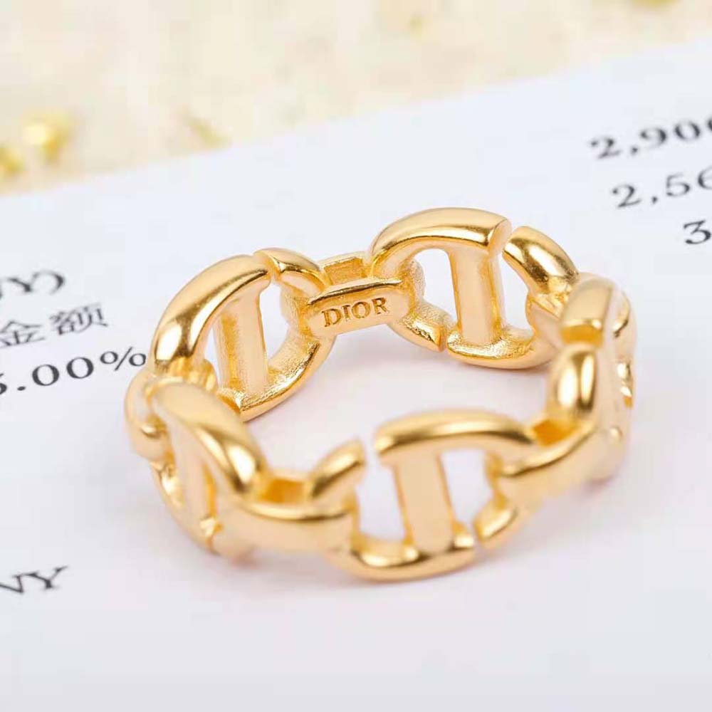 Dior Women CD Navy Ring Gold-Finish Metal - image 6