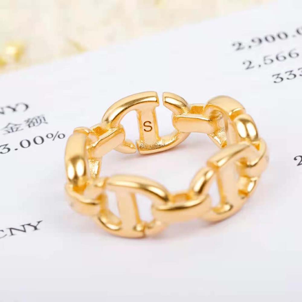 Dior Women CD Navy Ring Gold-Finish Metal - image 5