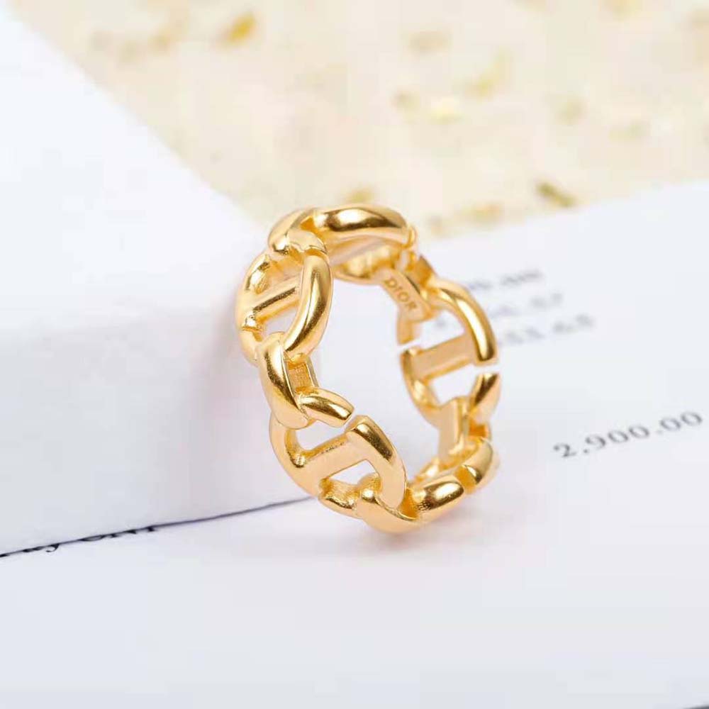 Dior Women CD Navy Ring Gold-Finish Metal - image 4