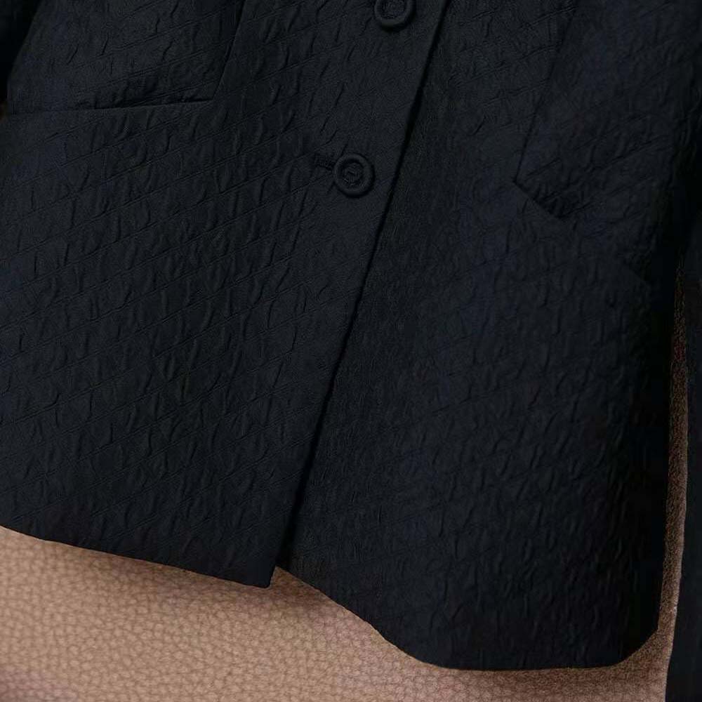 Dior Women Cloque-Effect Bar Jacket Black Matte Single-Breasted Technical Fabric - image 8
