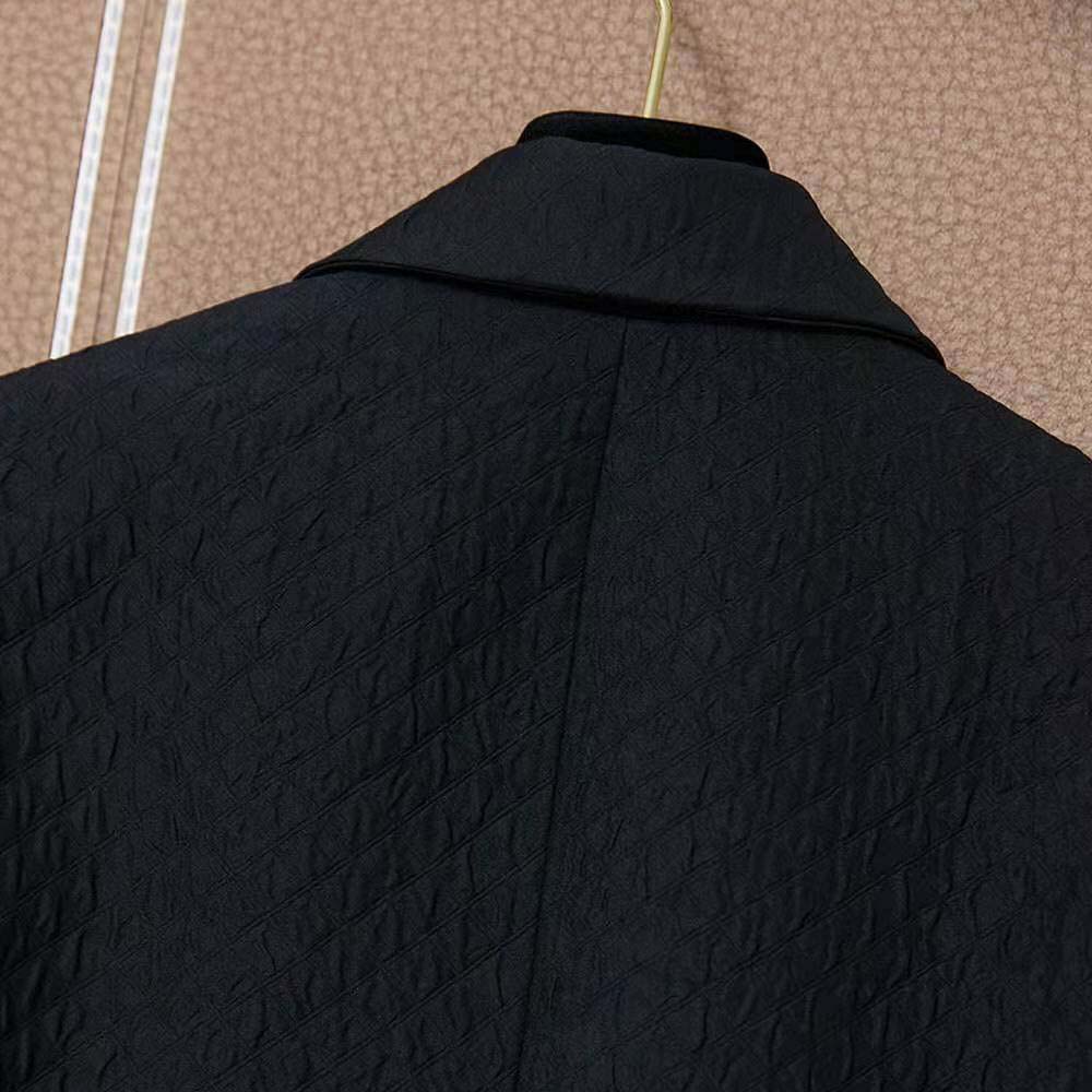 Dior Women Cloque-Effect Bar Jacket Black Matte Single-Breasted Technical Fabric - image 5