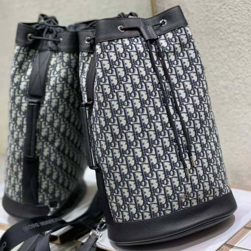 Side angle showing adjustable straps on Dior Women Crossbody Backpack