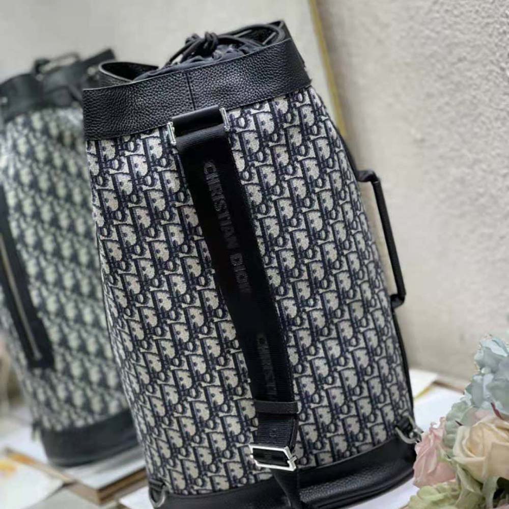 Dior Women Crossbody Backpack Beige and Black Dior Oblique Jacquard - image 5