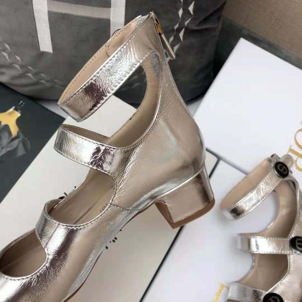 Dior Women D-Doll Pump Silver-Tone Shiny Laminated Calfskin - image 8