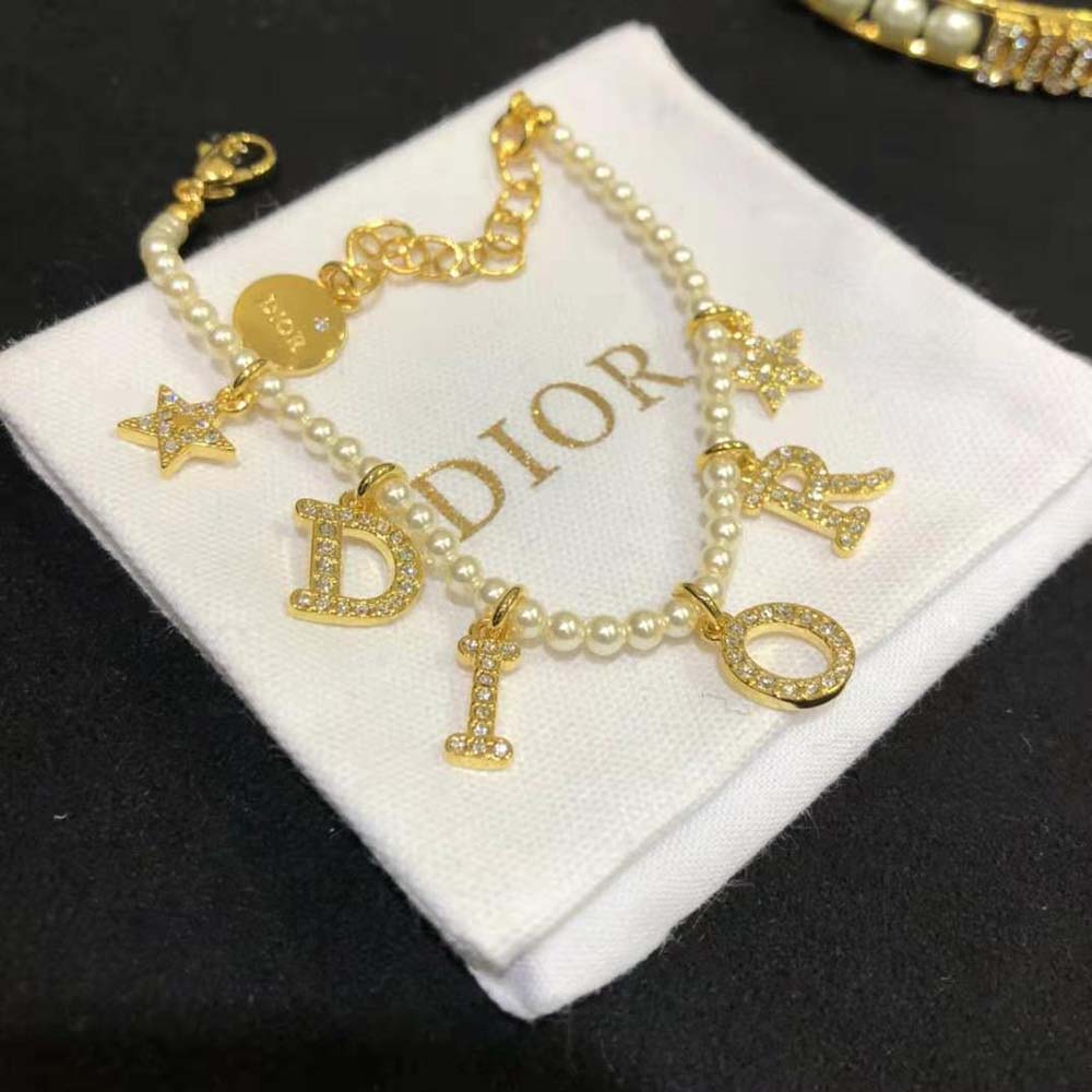 Dior Women Dio(r)evolution Bracelet showcasing white resin pearls and crystals