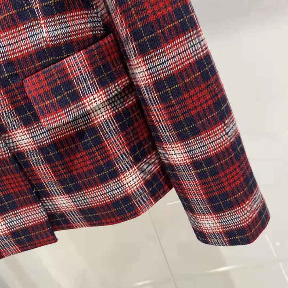 Dior Women Jacket Red Black and White Check n Dior Tartan Wool Twill - image 8