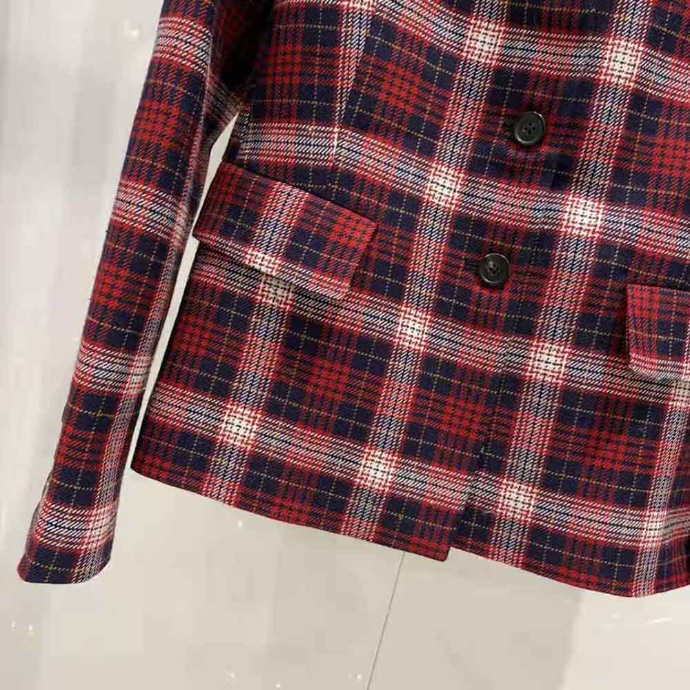 Dior Women Jacket Red Black and White Check n Dior Tartan Wool Twill - image 7