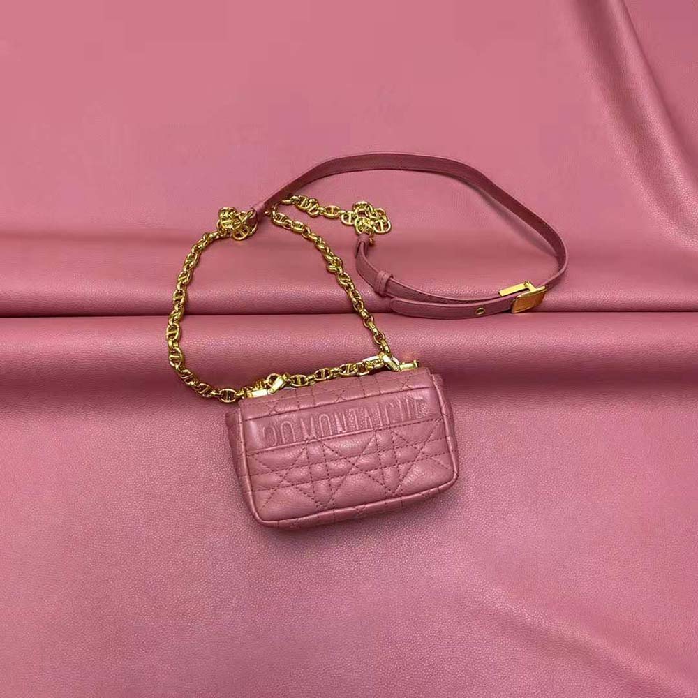 Dior Women Micro Dior Caro Bag Yarrow Pink Supple Cannage Calfskin - image 5