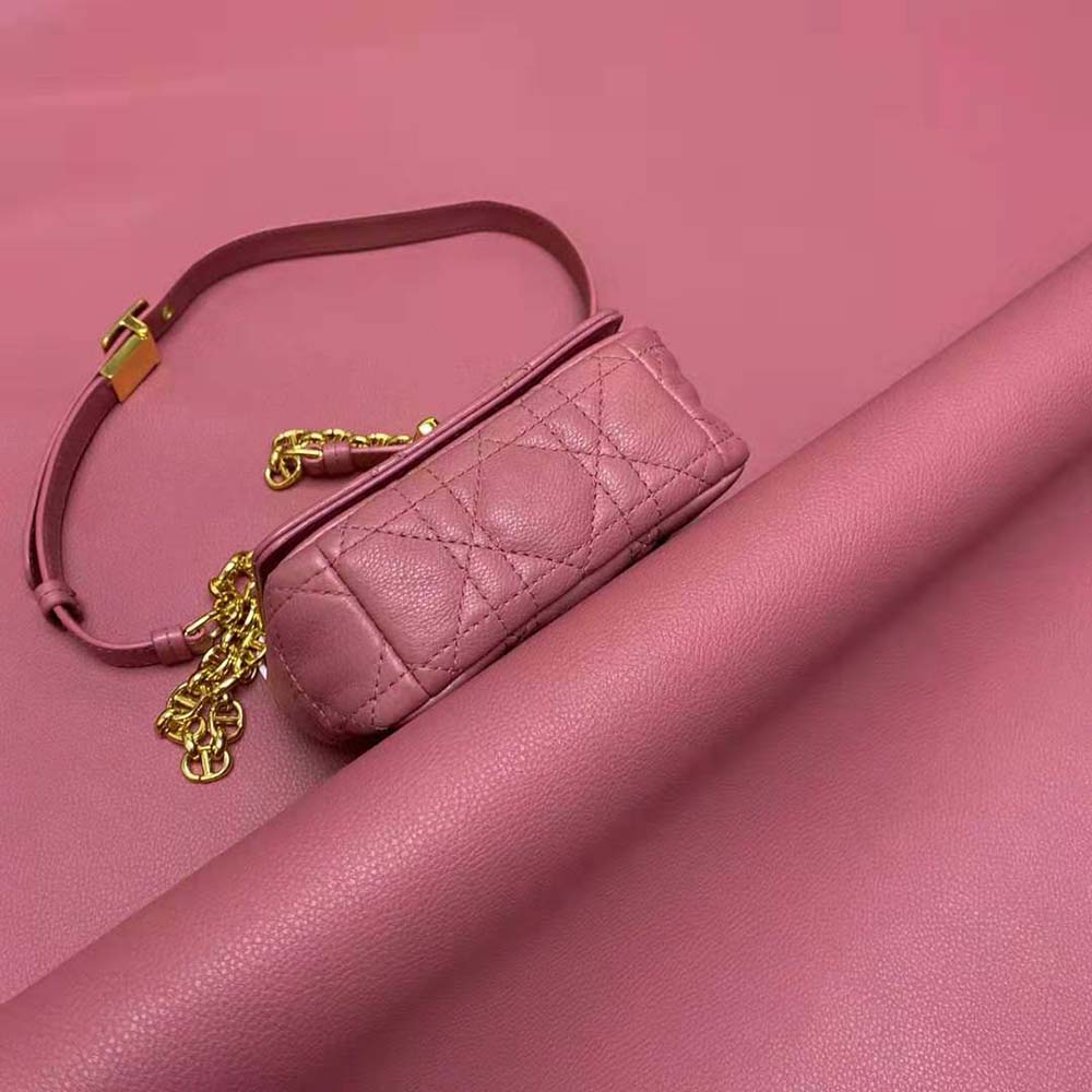 Dior Women Micro Dior Caro Bag Yarrow Pink Supple Cannage Calfskin - image 8