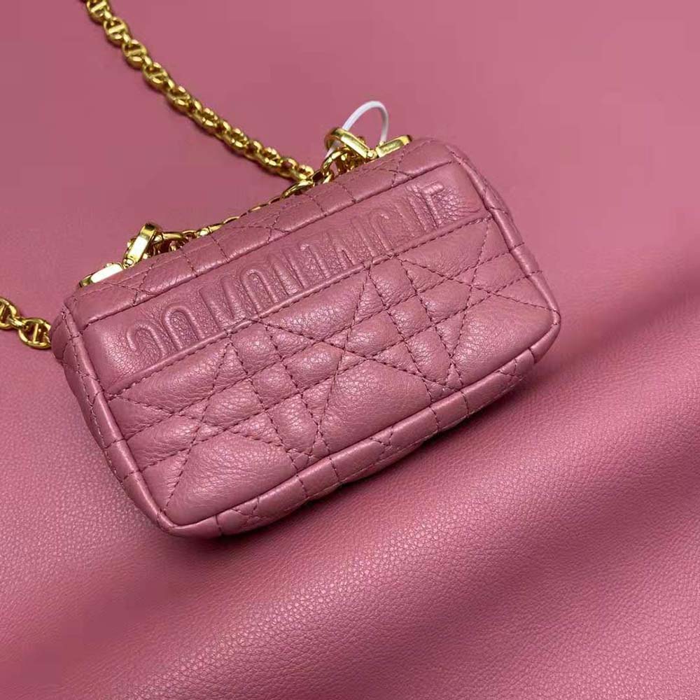 Dior Women Micro Dior Caro Bag Yarrow Pink Supple Cannage Calfskin - image 7