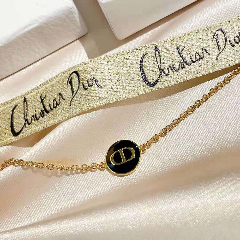 Dior Women Petit CD Bracelet Gold-Finish Metal and Black Lacquer - image 5