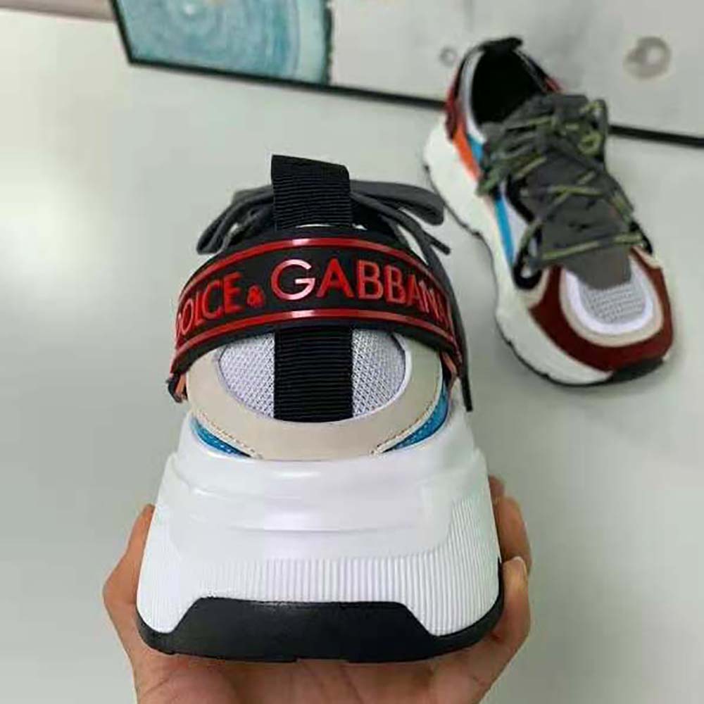 Dolce Gabbana D&G Men Stretch Mesh Daymaster Sneakers with Multi-Color Details and Double Laces - image 7