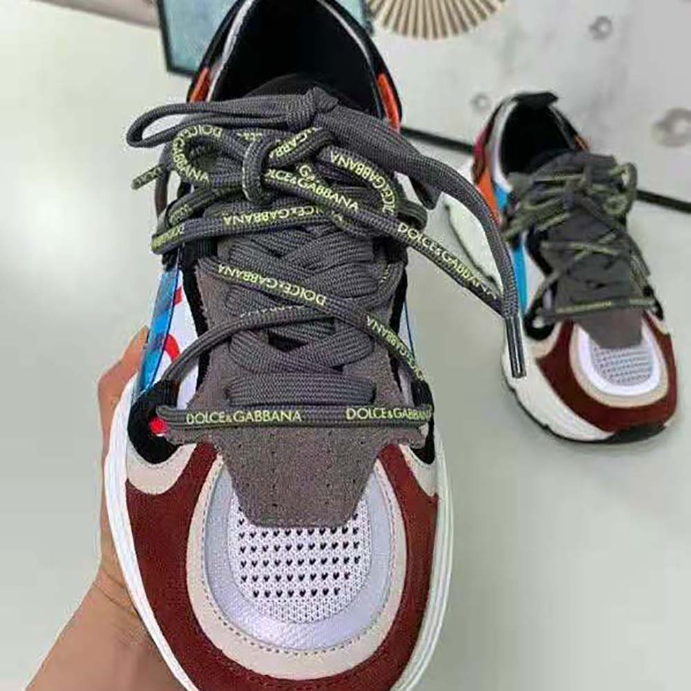 Dolce Gabbana D&G Men Stretch Mesh Daymaster Sneakers with Multi-Color Details and Double Laces - image 8