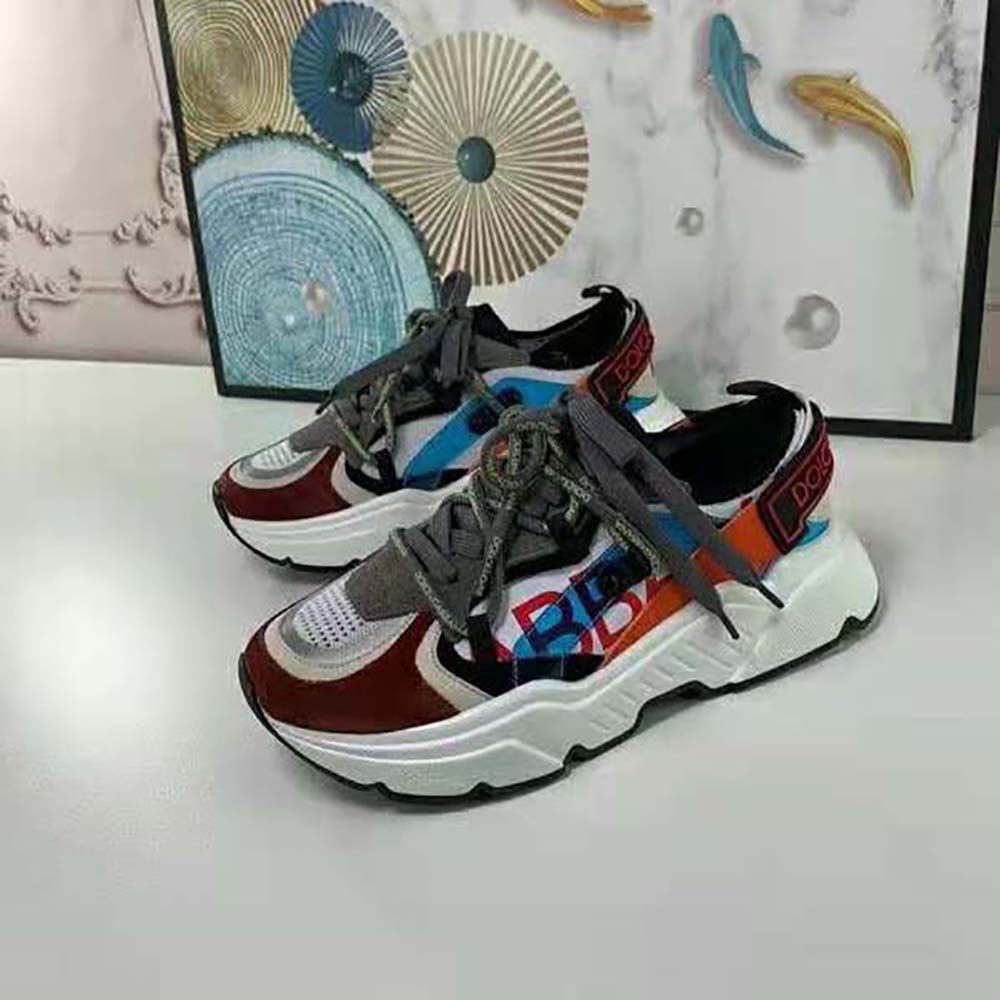 Dolce Gabbana D&G Men Stretch Mesh Daymaster Sneakers with Multi-Color Details and Double Laces - image 4