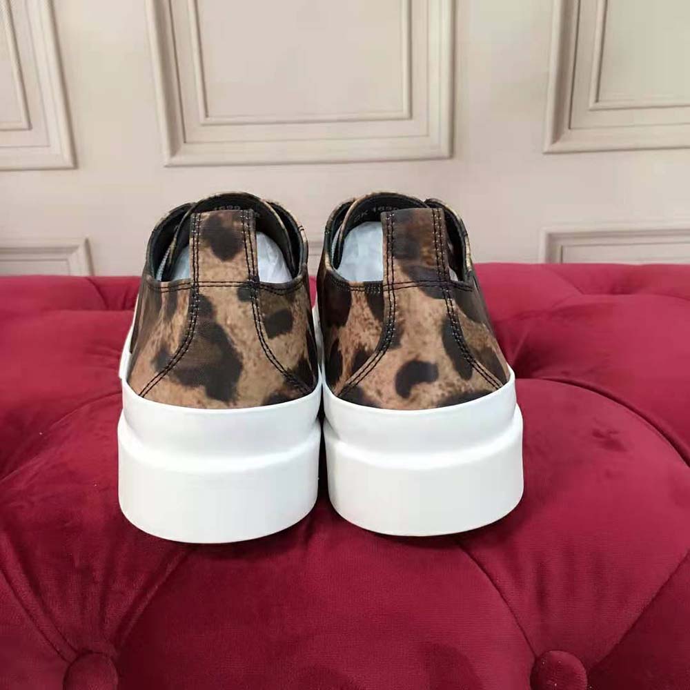 Dolce Gabbana D&G Women Cotton Drill Portofino Light Sneakers with Leopard Print and DG Logo - image 8