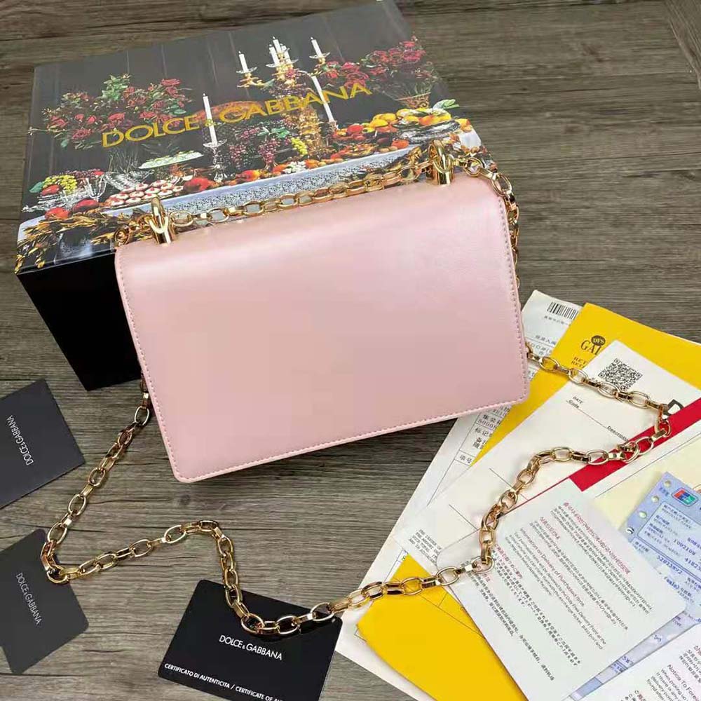 Dolce Gabbana D&G Women Girls Shoulder Bag in Nappa Leather-Pink - image 4