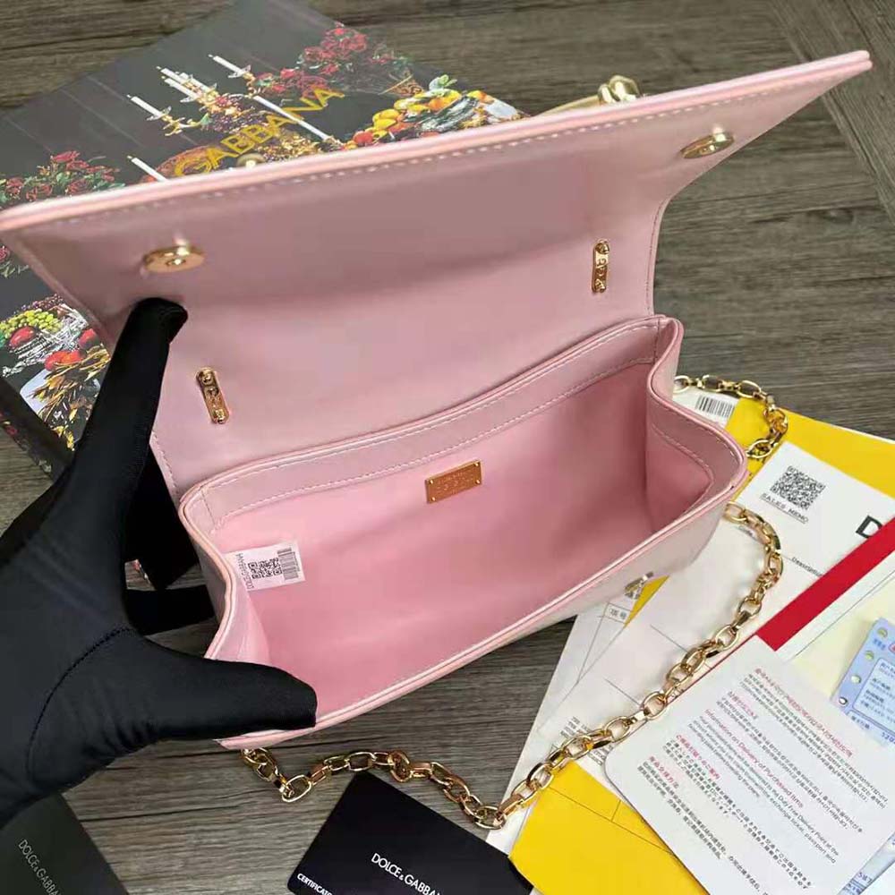 Dolce Gabbana D&G Women Girls Shoulder Bag in Nappa Leather-Pink - image 8