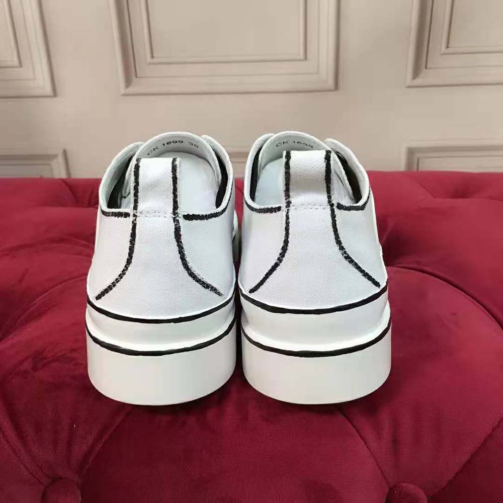 Dolce Gabbana D&G Women Hand-painted Canvas Portofino Light Sneakers-White - image 9