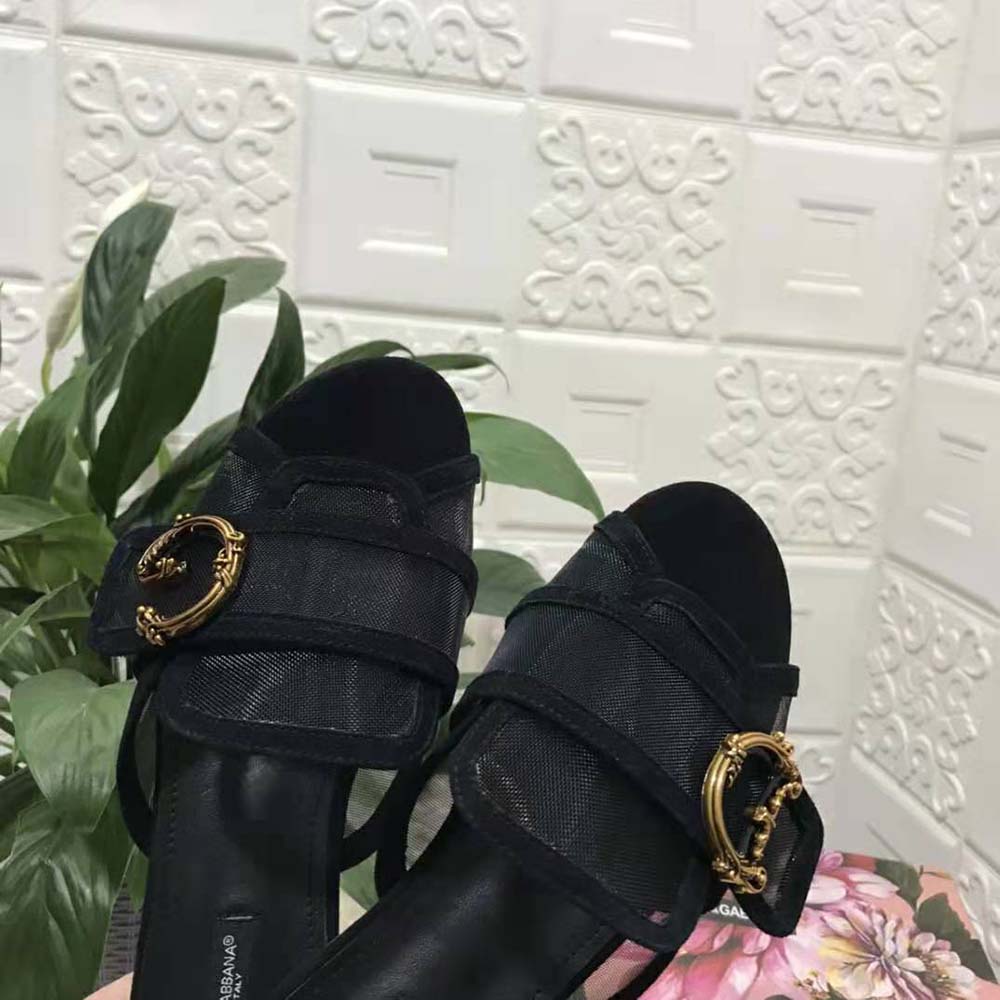Dolce Gabbana D&G Women Mesh Mules with Baroque DG Logo - image 9