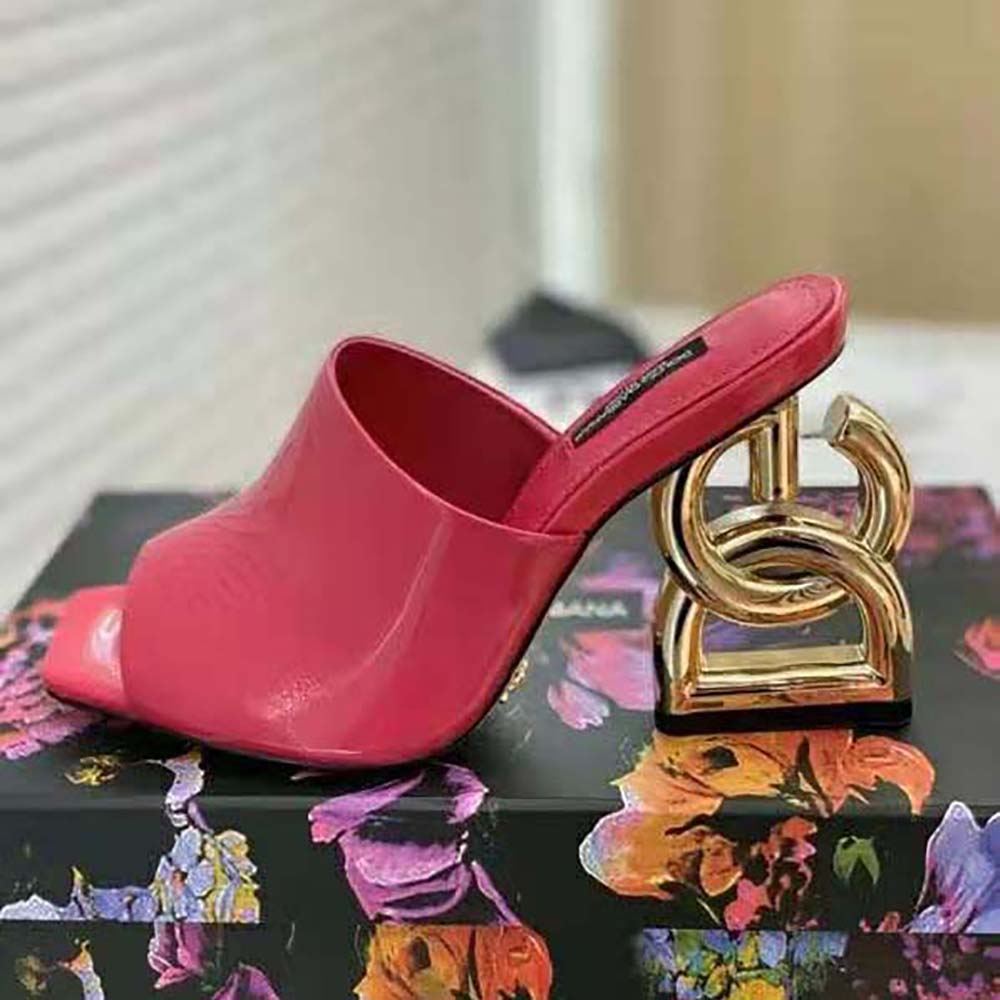 Dolce Gabbana D&G Women Patent Leather Mules with DG Pop Heel - image 7