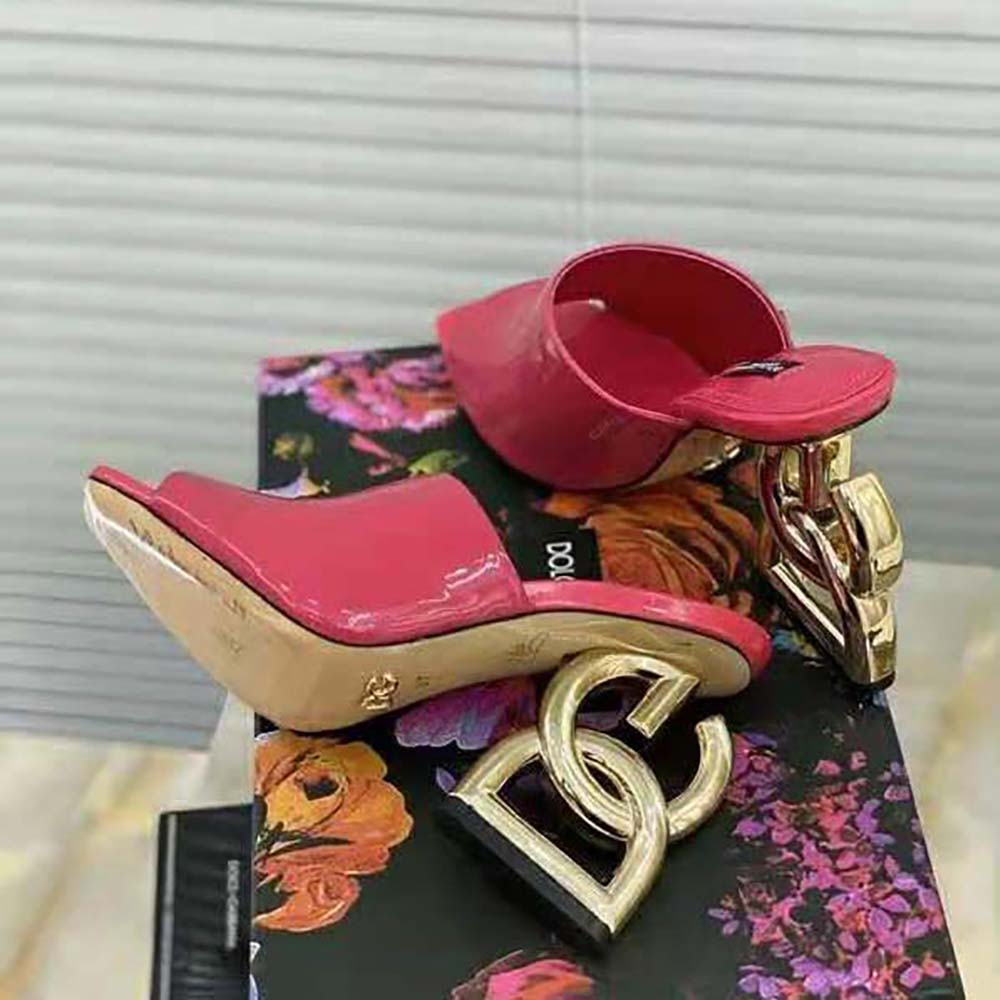 Dolce Gabbana D&G Women Patent Leather Mules with DG Pop Heel - image 5