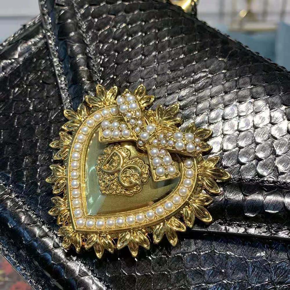 Dolce Gabbana D&G Women Small Devotion Bag in Python Skin - image 9