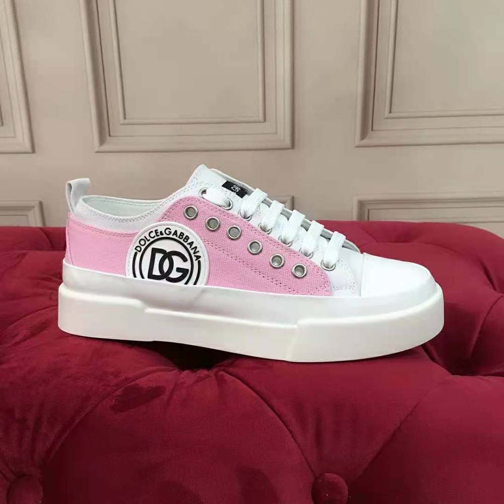 Dolce Gabbana D&G Women Two-tone Canvas Portofino Light Sneakers with DG Logo - image 8