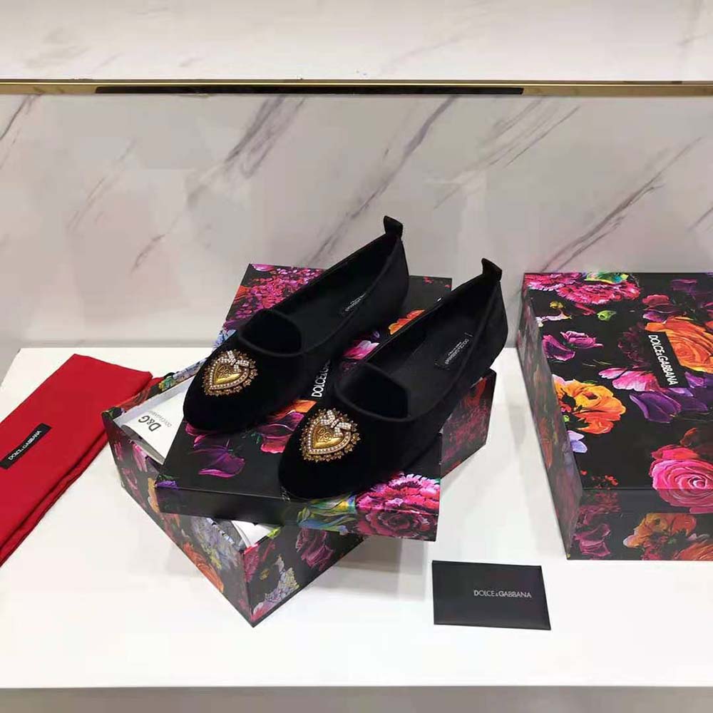 Dolce Gabbana D&G Women Velvet Devotion Slippers-Black - image 6