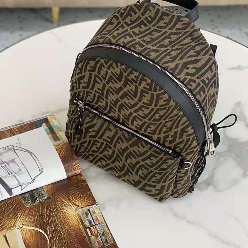 Fendi Women Backpack in Brown FF Vertigo Fabric - image 4