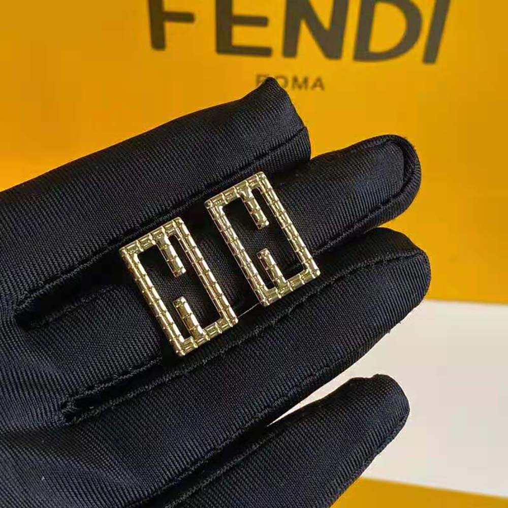 Fendi Women Baguette Gold-color Earrings - image 8