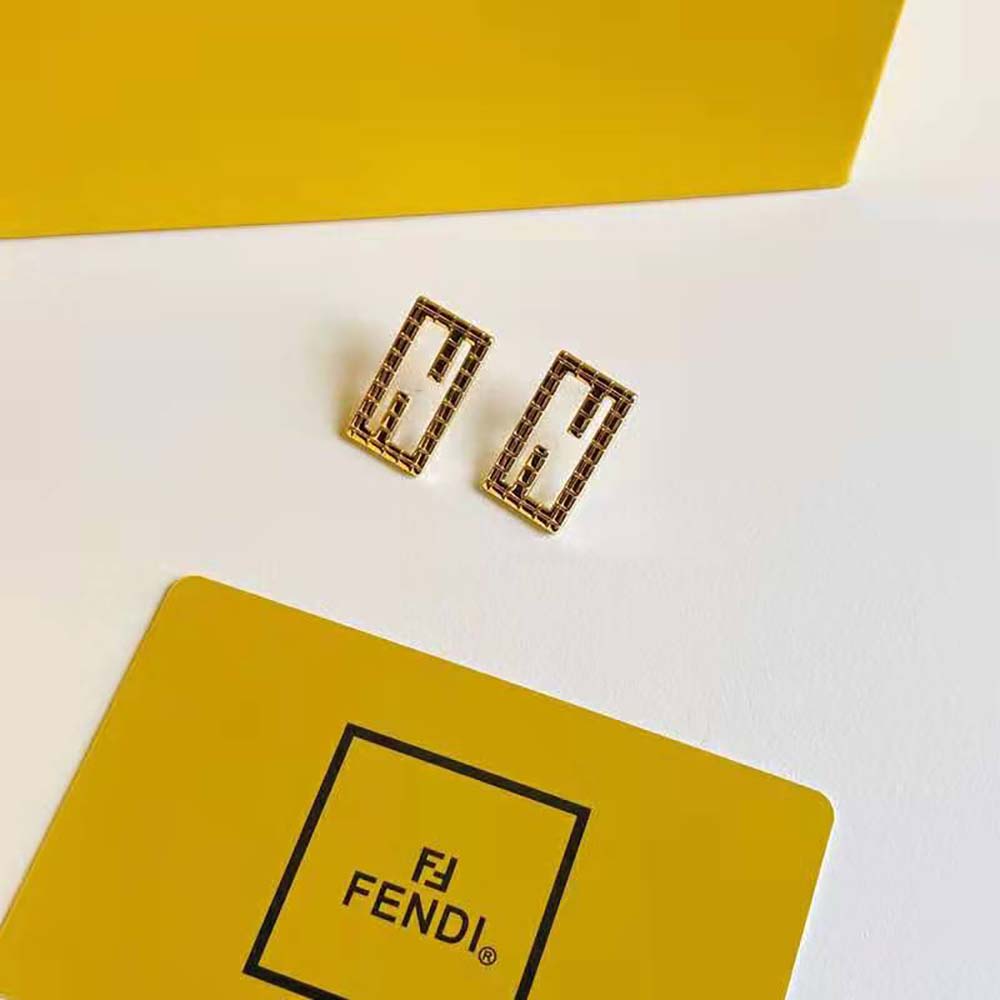 Fendi Women Baguette Gold-color Earrings - image 5