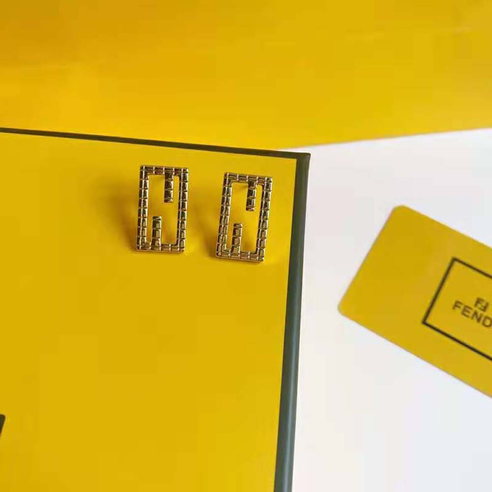 Fendi Women Baguette Gold-color Earrings - image 4