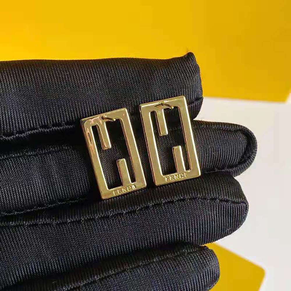 Fendi Women Baguette Gold-color Earrings - image 7