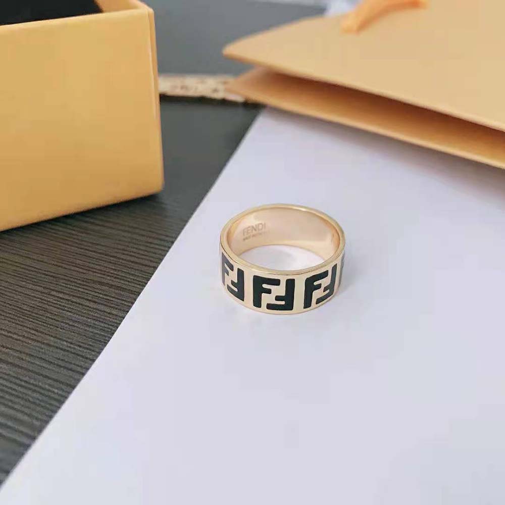 Fendi Women FF Gold-color Ring - image 7