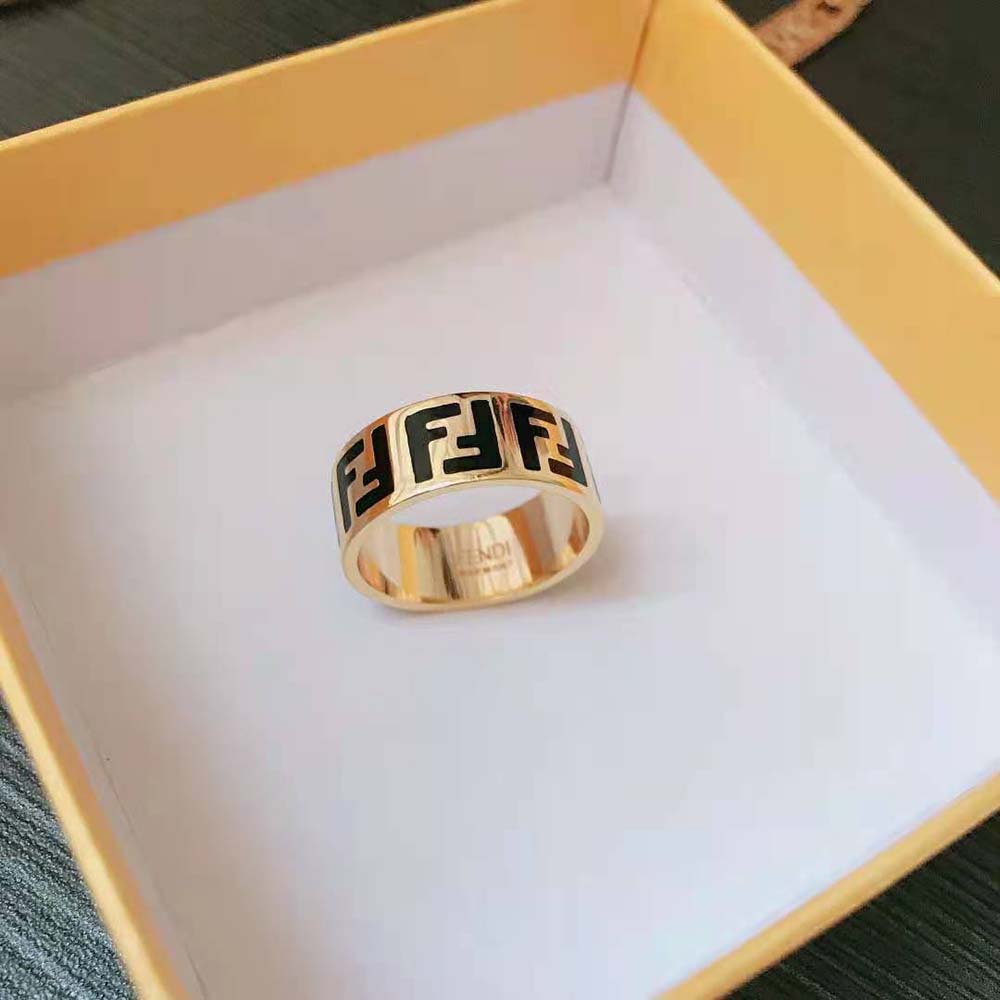 Fendi Women FF Gold-color Ring - image 6