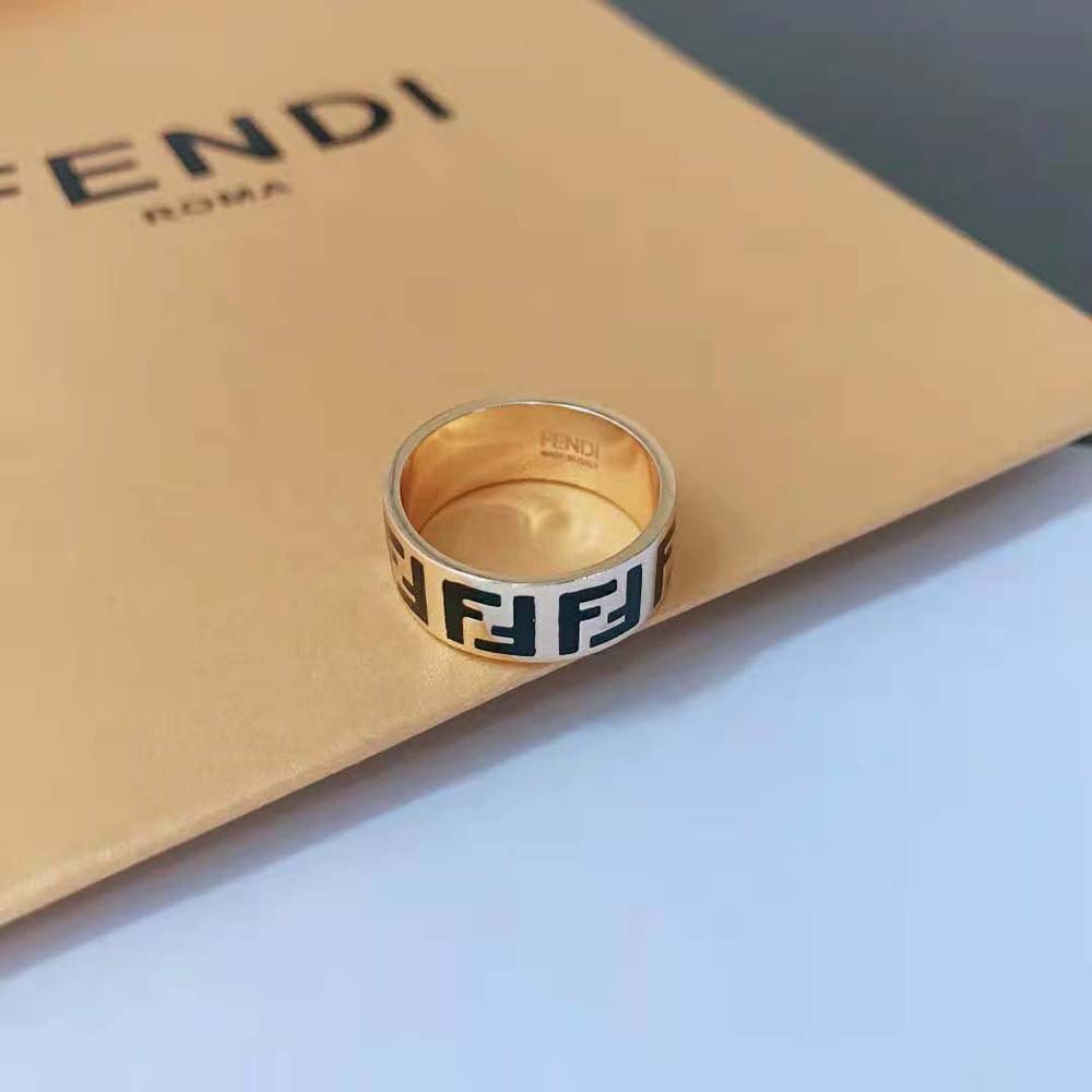 Fendi Women FF Gold-color Ring - image 5