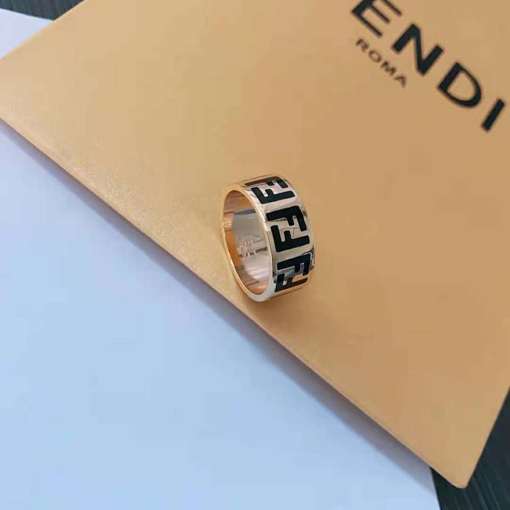 Fendi Women FF Gold-color Ring - image 4