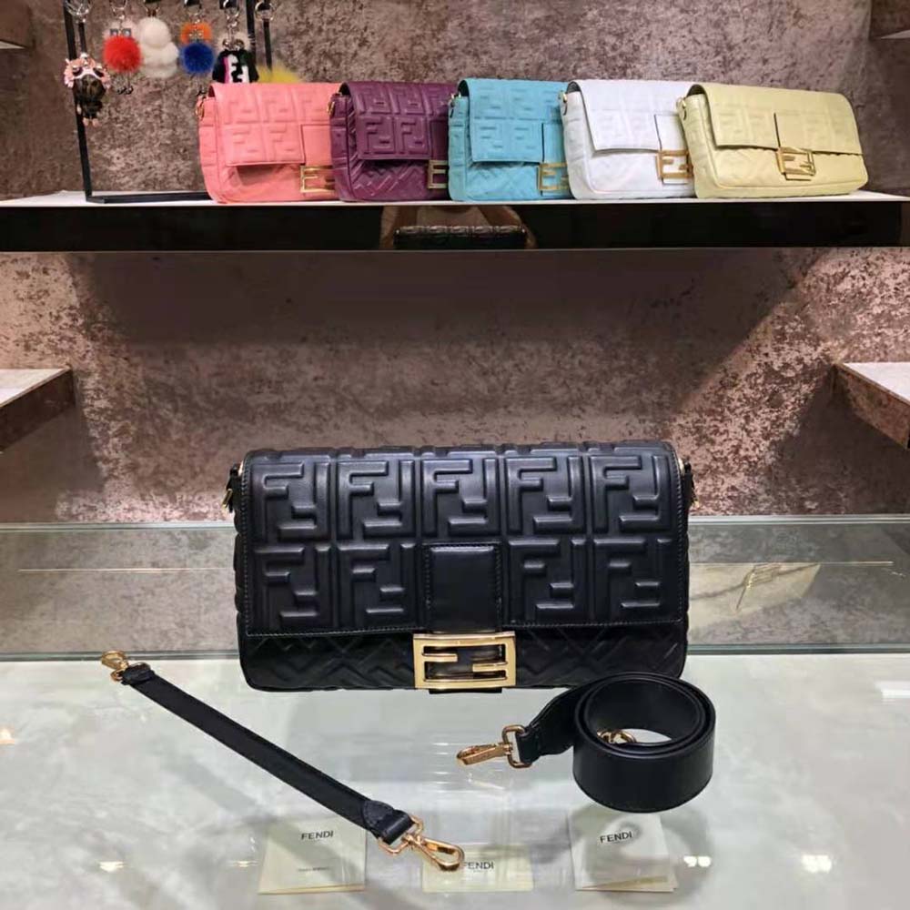 Fendi Women Iconic Large Baguette Leather Bag-Black - image 2
