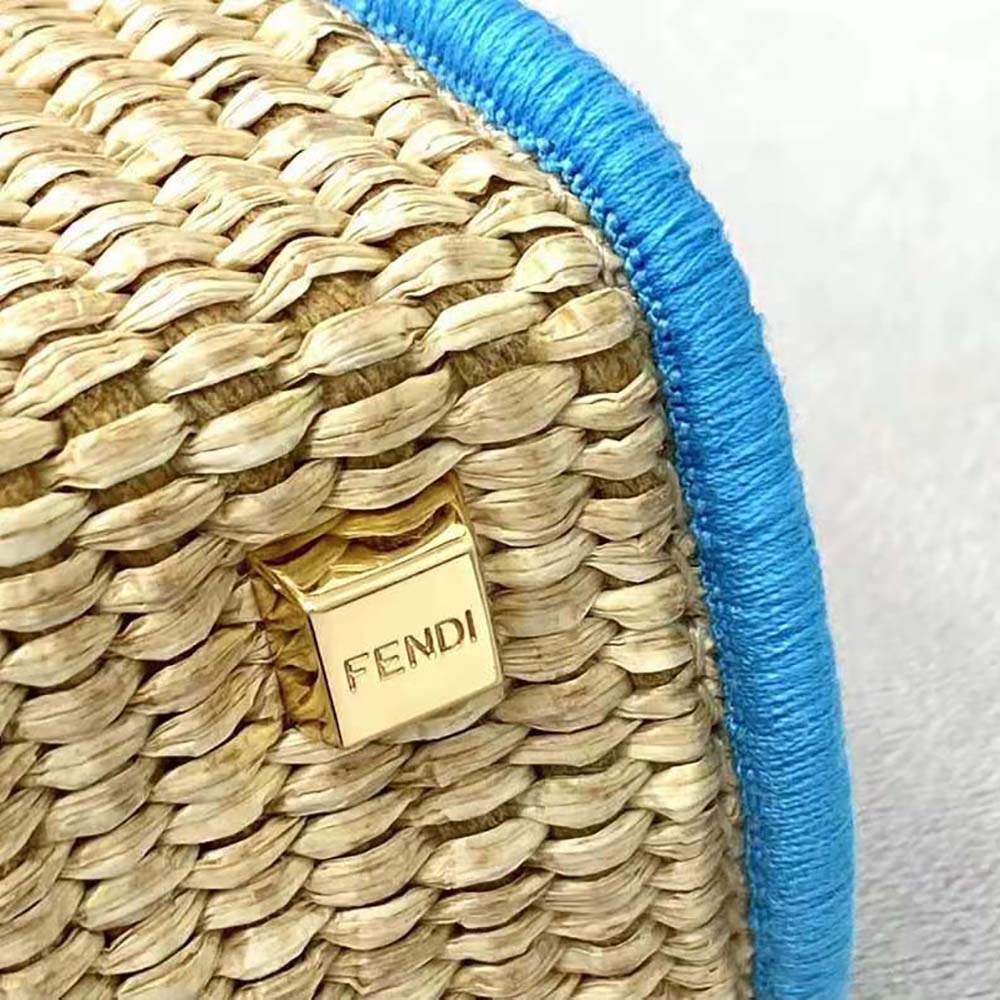 Fendi Women Mini Sunshine Shopper Braided Straw Mini-Bag - image 7