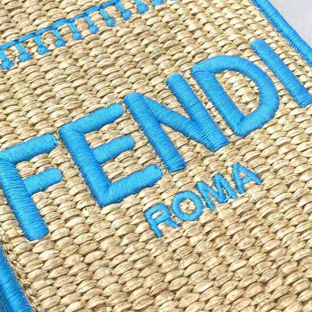 Fendi Women Mini Sunshine Shopper Braided Straw Mini-Bag - image 9