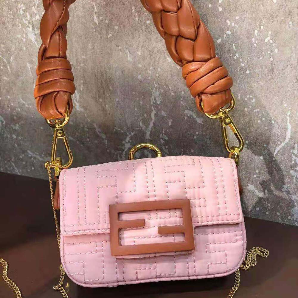 Fendi Women Nano Baguette Charm Lilac Nylon - image 5