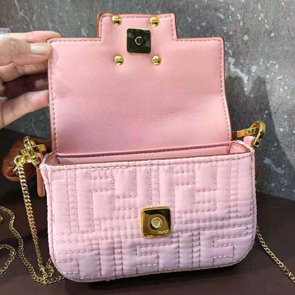 Fendi Women Nano Baguette Charm Lilac Nylon - image 7
