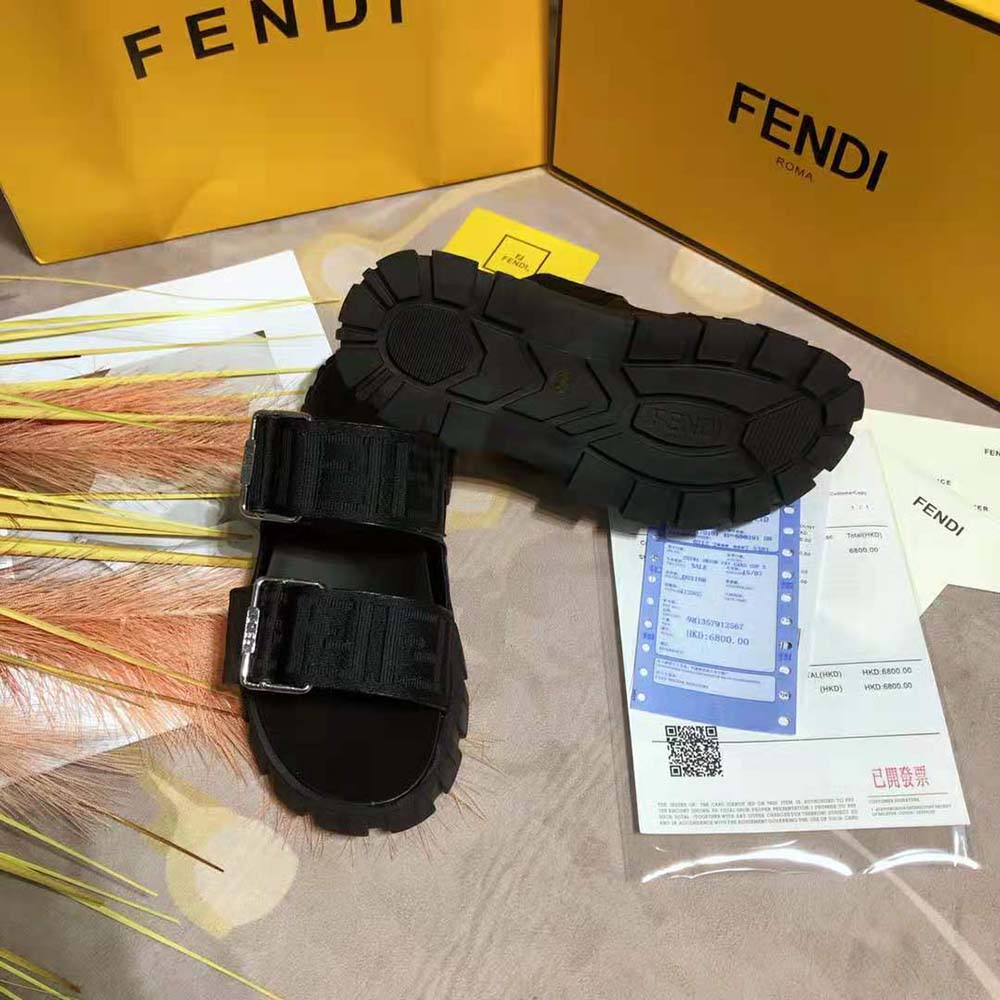 Fendi Women Sandals Black Fabric Sandals - image 7